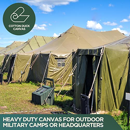 CCS Waterproof Canvas Tarp Cover (21oz) – Heavy Duty Duck Cloth, Waxed Canvas Tarpaulin with Rustproof Brass Grommets for Camping, Construction, Equipment & Outdoor Use (Olive Drab,8x10 Ft) - size: 8 By 10 Feet