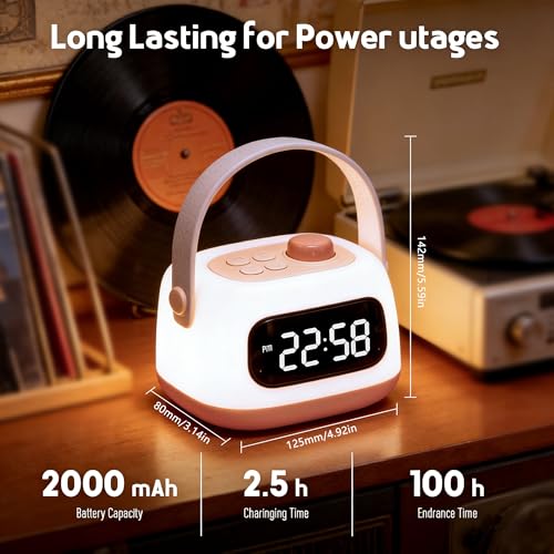 QANYI Kids Lanterns,Portable and Rechargeable Night Light for Kids Room with Dimmable and Clock Time, LED Camping Lantern Emergency Lights Hanging and Table Lamp for Home,Tent,Camp,Girls - style: Modern