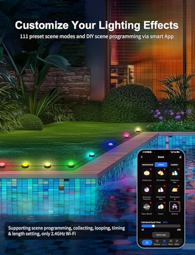 APPECK Smart Outdoor Ground Lights 16 Pack, 50FT RGBW Color Changing Pathway Lights Wired, IP65 Waterproof Landscape Lights, for Garden Yard Lawn Walkway Holiday Party Decor, Compatible with Alexa - size: 16 Pack, 50FT