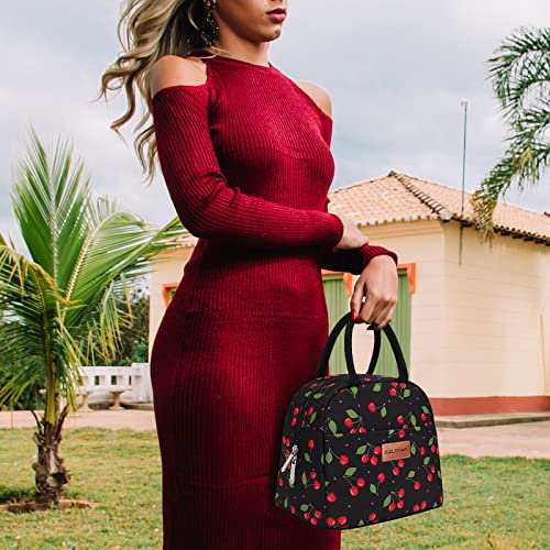 BALORAY Lunch Bag for Women Men Insulated Lunch Box for Adult Reusable Lunch Tote Bag for Work, Picnic or Travel (Cherry, M) - color: Cherry, size: M