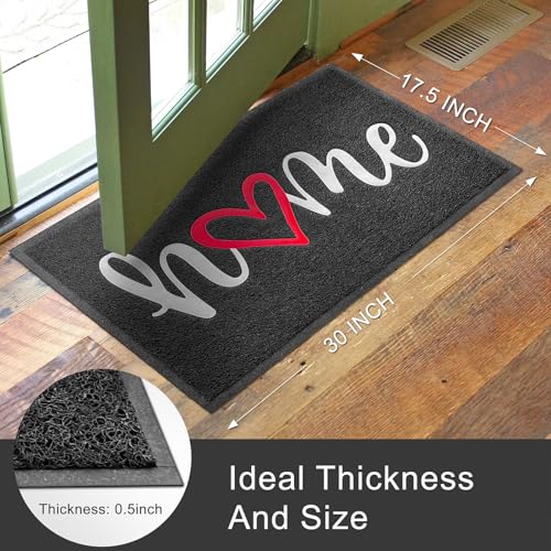 KILOCOCO Door Mat Outdoor Doormat Welcome Mat, Funny Home Mats Non-Slip Front Door Mat for Entrance, Easy Clean Indoor Door Mats for Garage, Yard, Patio, High Traffic Areas 18"x30", Black - color: Home, size: 1'6" x 2'6" (Rectangular)