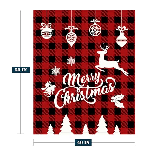 YeeJu Christmas Kids Throw Blanket Decorative Red Plaid Christmas Blanket for Girls Boys Child Baby Bed Soft Lightweight Fuzzy Plush Fleece Blankets and Throws Xmas Winter Holiday Blanket 40x50 - color: Chrsitmas-01, size: 40"x50"