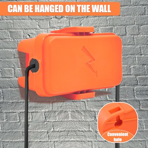 Hrensaw Small Weatherproof Electrical Connection Box(6 x 3.5 x 2.2inch),Outdoor Electrical Box,Waterproof Extension Cord Covers for Plug, Extension Cables, Holiday Lights,Orange - color: Orange, size: Small