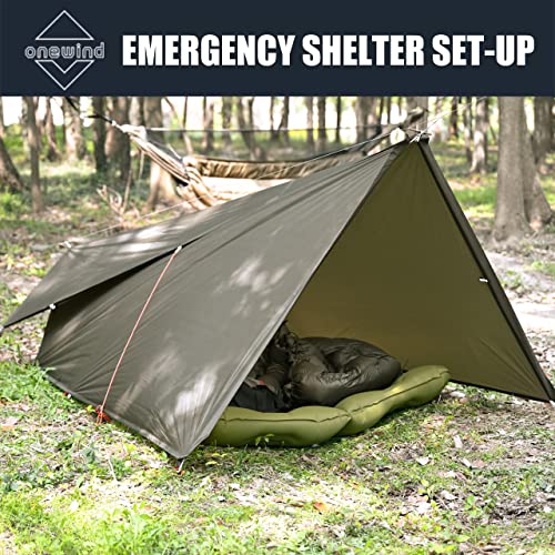 Onewind Camping Windbreak, Versatile Wind Blocker Light Water Proof Silnylon Camping Windscreen, Outdoor Windshield for Winter Hiking Beach Backpacking and Picnic, 19.7"*55", No Poles Included - style: Without Poles