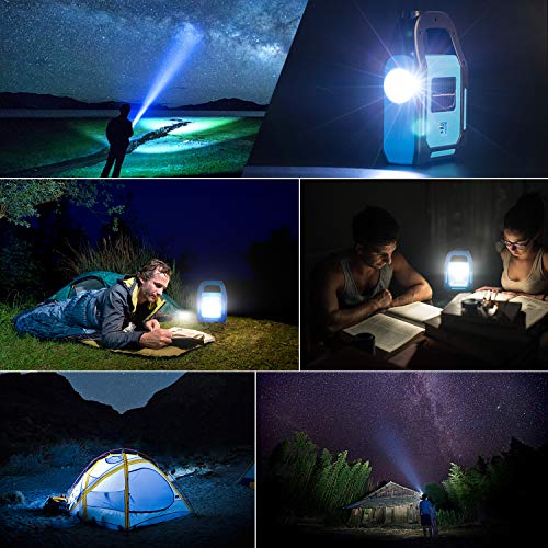 4 Pack 3 in 1 Solar USB Rechargeable Brightest COB LED Camping Lantern, Waterproof Emergency Flashlight LED Light - size: 4 Pack