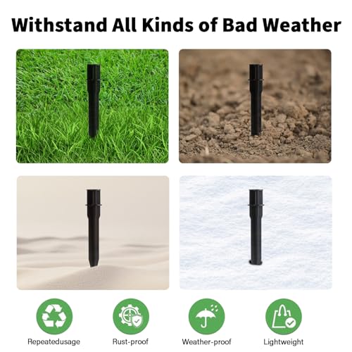 8 Pcs Solar Light Stakes Reinforced Replacement (Fit for Inner Diameter 0.83inch),Ground Spikes,ABS Plastic Lights Stakes, Ideal for Solar Pathway Lights Garden Torch Lights,Christmas Lights - size: 0.83 Inch