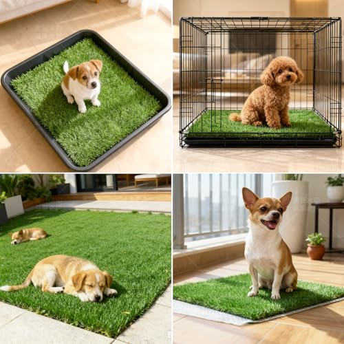 Washable Artificial Grass Pads for Dogs, 2-Pack 18x23 Inch Reusable Turf Mats, Realistic Grass for Indoor Puppy Potty Training. - size: 2PCS | 18*23