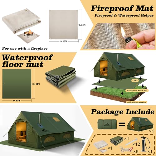 SENLEETO Inflatable Tents for Camping, Large Inflatable Camping Tent with Hand Pump, Easy Setup Tents for 4-6 People, Portable Glamping Tent - size: 157.5 inch**118.1 inch*82.7 inch/8-10 People