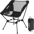 MARCHWAY Ultralight Folding Camping Chair, Heavy Duty Portable Compact for Outdoor Camp, Travel, Beach, Picnic, Festival, Hiking, Lightweight Backpacking (Black) - color: Black