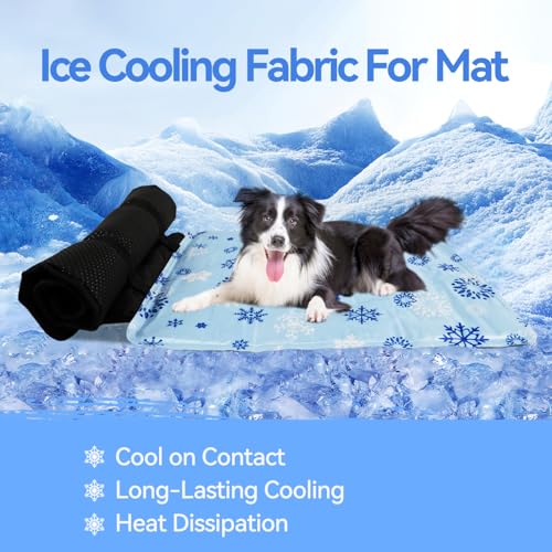 Summer Cooling Mat & Winter Warm Sleeping Pad. Washable Self Cool Pad for Small Dogs & Cats, Indoor Outdoor Pet Sleeping Pad for Crate, Kennel, Bed, Sofa or Car. Non-Slip & Foldable(20" x16")