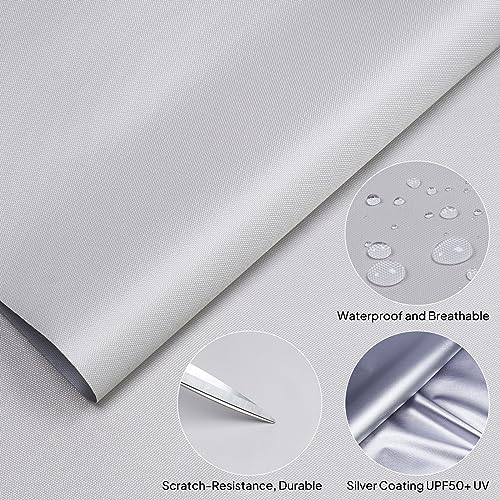 1Yard (60"×36") Marine Waterproof Fabric - Outdoor UV-Resistant Lightweight Durable Ripstop Material, UPF50+ Sun-Protection Blackout for Tarp Tent Camping Canopy, Off-White - color: Off-white, size: 1 Yard