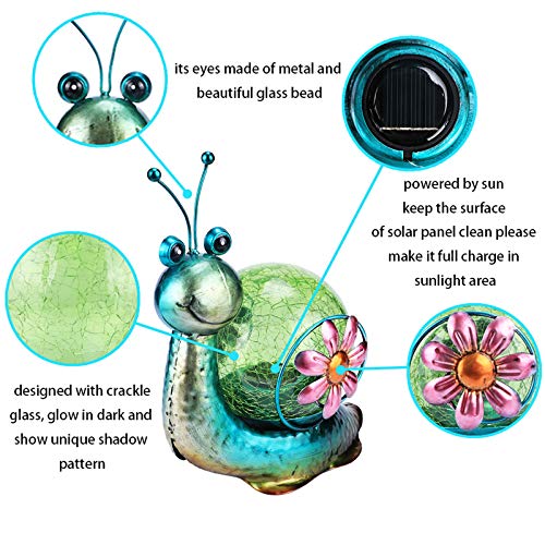 MUMTOP Solar Lantern Outdoor Waterproof LED Solar Lights Snail Decorative Tabletop Lanterns for Patio Garden Table Decor - style: Snail
