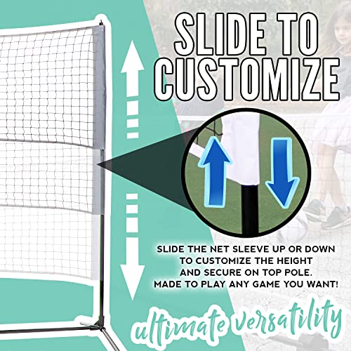 Franklin Sports Portable, Adjustable Height 10ft Wide Net - for Badminton -Kids Volleyball -Pickleball - Tennis