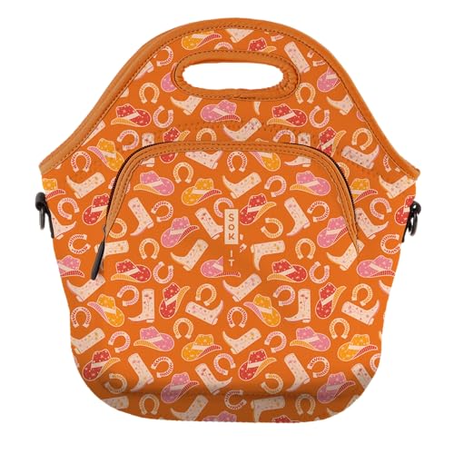 Sok It LunchTote Zippered Bag Insulated Neoprene Caddy (Cowgirl Couture, X-Large 6.5 Quart Lunch Tote) - color: Cowgirl Couture, size: X-Large 6.5 Quart Lunch Tote