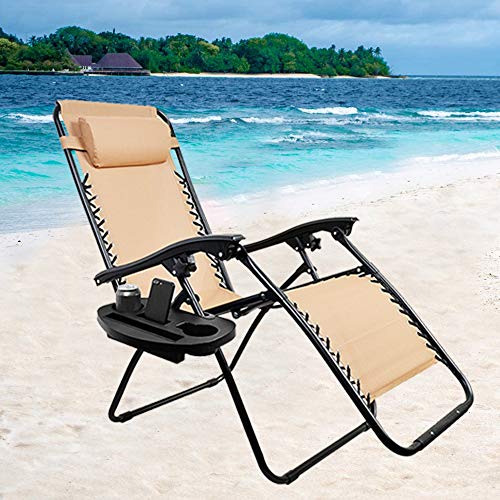 C-CHAIN Zero Gravity Chair Tray - Cup Holder for Fold Lounge Chairs, Zero Gravity Lounge Chairs Universal Clip with Mobile Device Slot, Snack Tray, and Water Cups Tray (Large, 1 pc) - color: Large, size: 1 Pc
