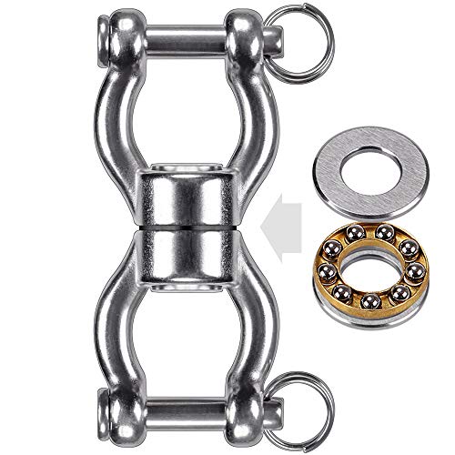 SELEWARE Silent Bearing Swing Swivel, 360° Rotational Device Hanging Accessory with Removeable Buckle for Tree Swing, Hammock Chair, Climbing Rope, Yoga, Kids Swing Swivel 1201LB Capacity - color: Swivel - Style B