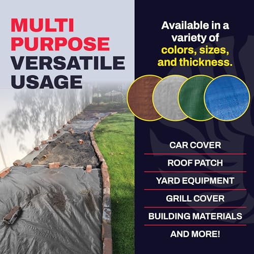 20' x 40' Silver/Black Heavy Duty Tarp with Grommets Reinforced - 10 Mil Thick - Double Sided Plastic Waterproof Tarps - Large Tarpaulin Cover for Outdoor Camping Tent Tarp RV Roof Rain - Zebro - color: Silver/Black, size: 20' x 40'