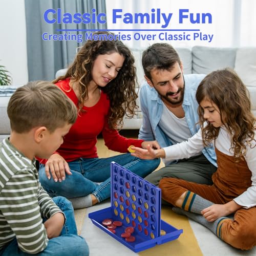 Pup Go Standard Size 4 in a Row Board Games for Kids Ages 3 for Boys Girls Teens, Classic Family Game Educational Toy, Portable 2-Player Strategy Games, 6 Spare Discs Included - color: Standard Size