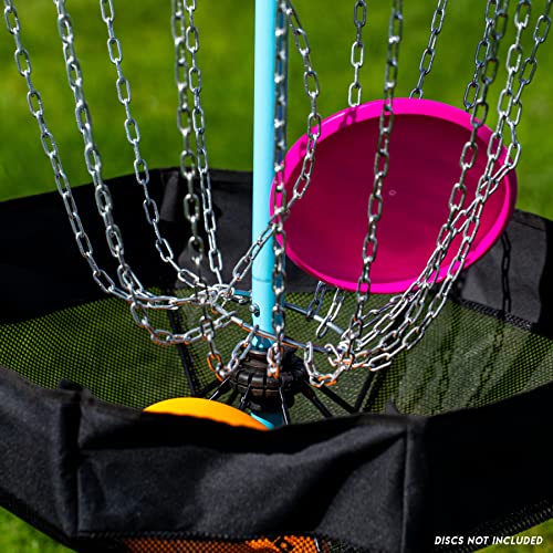 Franklin Sports Disc Golf Baskets - Portable Disc Golf Target with Chains Included - Disc Golf Basket Stand Equipment for Hole + Course Creation - style: Elite Steel Chain