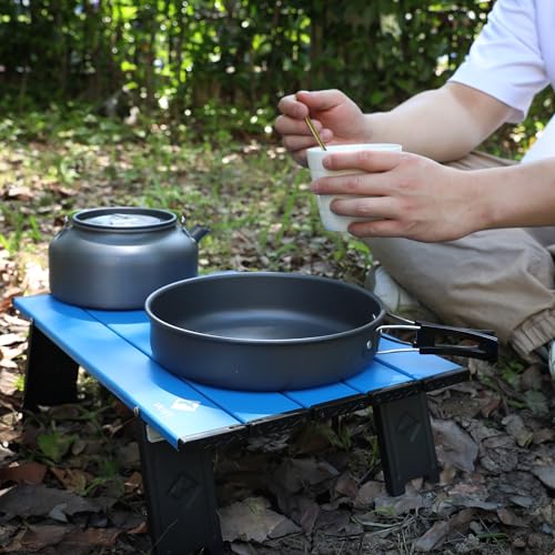 VILLEY Portable Mini Folding Beach Table, Ultralight Aluminum Side Table with Carry Bag for Camping, Picnics, and Outdoor Activities - Blue - color: Blue