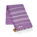 100% Organic Turkish Cotton Beach and Bath Towel, Peshtemal Towel Blanket, Quick Dry Sand Free, Oversized Light Compact, Diamond Weave, Prewashed, 71 x 39 Inches (Purple) - color: Purple