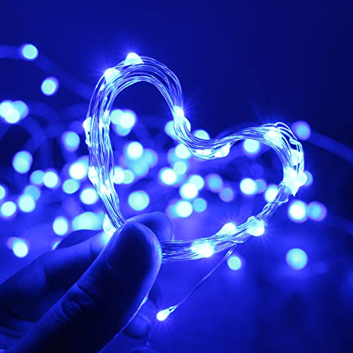 XINKAITE Waterproof LED Fairy String Lights - Starry DIY Decoration for Indoor & Outdoor Parties, Christmas, Holidays (10FT/3Meters, Blue) - color: Blue, size: 10ft