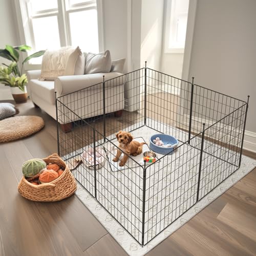 FXW MiniPaws Unleashed Dog Playpen, Expandable & Portable Design for Yard, RV Camping and Indoor Use, for Small and Medium Dogs, 32-inch 8 Panels - size: 32"H