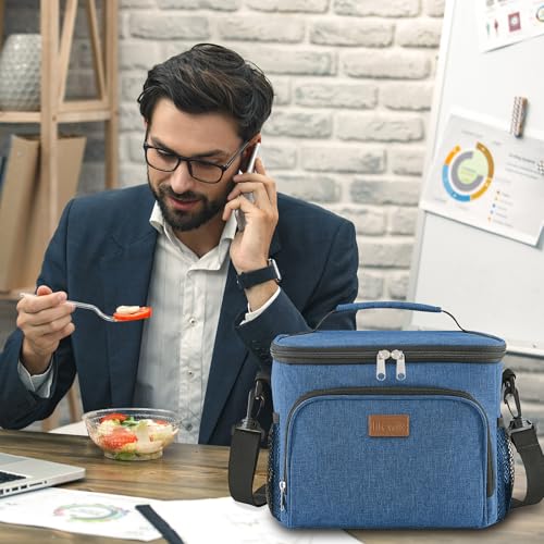 Lifewit Reusable Insulated Lunch Bag, Portable Cooler Freezable Soft Lunchbox Leakproof with Adjustable Shoulder Strap for Men Women Adult for Work Picnic or Travel, 15L 24 Can, Blue - color: Dark Blue, size: Large(15L)