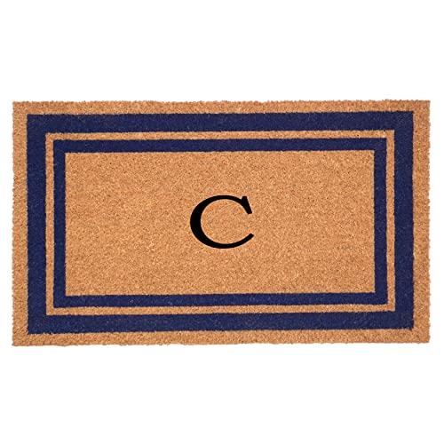 Calloway Mills 153001830C Dark Blue Border 18" x 30" Monogram Doormat (Letter C) - color: Letter C, size: 1'6" x 2'6" (Rectangular)