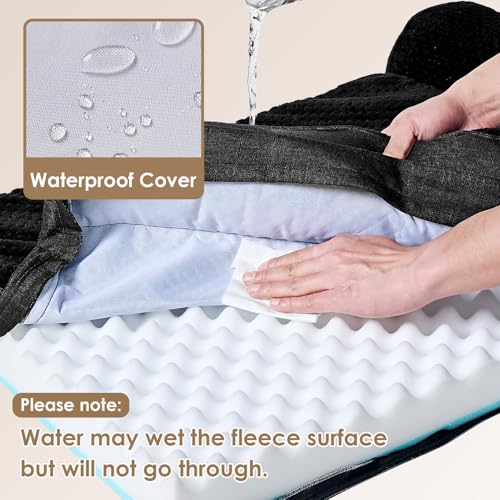 EHEYCIGA Orthopedic Dog Bed Medium Size Dogs, Memory Foam Dog Bed with Washable Removable Cover, Waterproof Pet Sofa Couch for Crate with Nonskid Bottom, 30x20x6, Black - color: Black, size: 30.0"L x 20.0"W x 6"Th