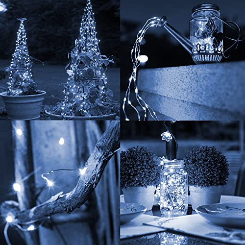 TW SHINE 2 Pack Solar String Lights Outdoor, Total 80 FT 240 LED Solar Powered Waterproof White Fairy Lights 8 Modes for Outside Christmas Party Tree Wedding Yard Decorations - color: White, size: 2 Pack