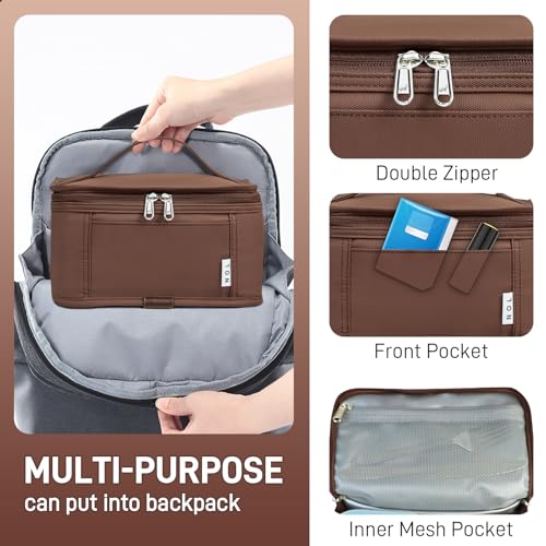 NOL Natural Organic Lifestyle Small Lunch Bag Mini Lunch Box Insulated Lunch Bag for Men/Women Leakproof Cooler Tote Bag Lightweight Nylon Waterproof Lunch Box For Work, Coffee - color: Coffee, size: Medium(5 Liters)