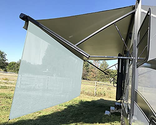 Tentproinc RV Awning Sun Shade Screen 8' X 10' 3'' (Fit for 11' Awning) Mesh Screen Sunshade Sunscreen for Motorhome Camper Trailer Awning Screen Shadescreen UV Blocker - 3 Year Warranty (Gray) - color: Gray, size: 8' x 10'3'' -Actual Measurement