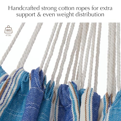 PNAEUT Double Hammocks for Outside, Replacement Outdoor Tree Hammock for Indoor Patio Porch Garden (Lightblue, Medium) - color: Lightblue, size: Medium