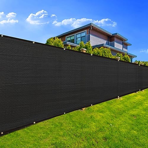 Privacy Fence Screen 8' x 3', 90% Blockage Heavy Duty 170 GSM Fencing Mesh Net Cover for Outdoor Wall Garden Yard Backyard Cable Zip Ties Included Black-We Make Custom Size - color: Black, size: 8X3 FT - Custom Sizes