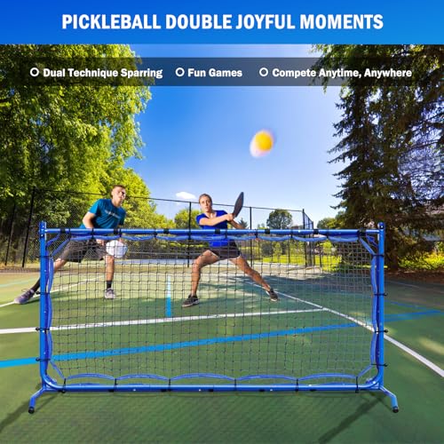 Pickleball Rebounder Net with Kitchen Lines System for Solo Training Equipment, 7.9FT or 6FT 2in1 Mini Pickleball Practice Net Portable Trainer for Driveway Backyard Garage, Easy Setup & Storage - size: 7.9FT Pickleball Net