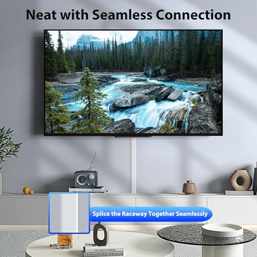 ZhiYo Large Capacity Wire Hiders for TV on Wall for 2-4 Cords, 63in (4xL15.8in) PVC Cable Cover with Adhesive Tape, Snap and Lock Design for Wall Mounted TV, Black Cord Covers for Wires on Wall - color: Black, size: W1.2in x H0.7in - L63in