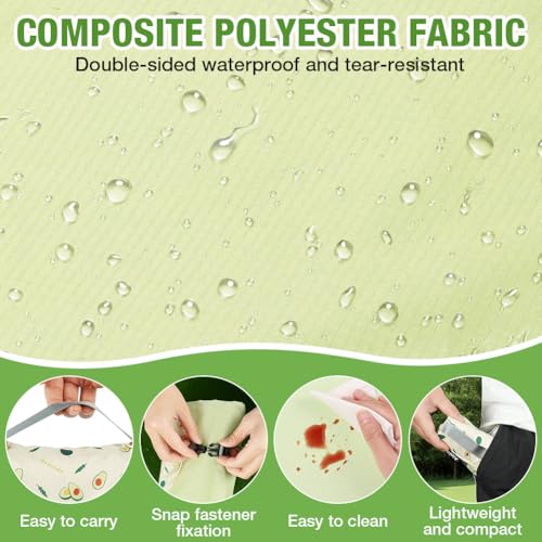 Ainiv Picnic Blanket, Waterproof Beach Blanket with Carry Handle, Foldable Portable Washable Beach Mat Sand-Free, Outdoor Mat in Green for 3-4 People for Camping, Picnic, BBQ - 59 x 83 inches - size: 59 x 83 inches (M for 3-4 People)
