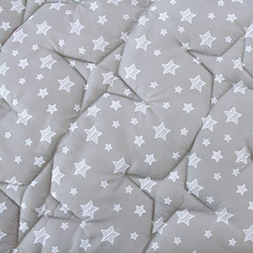 Hexagon Playpen Mat Compatible with Bend River Baby Play Pen, Hexagon Play Mat, Non Slip and Padded Play Mat Grey with Star Print - color: Grey With Star, size: for Bend River Baby Playpen with Canopy