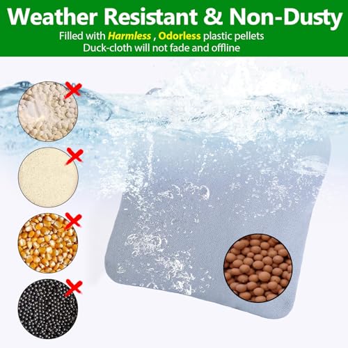 EunHo Cornhole Bags Set of 8 Regulation Size & Weight Corn Hole Bean Bags Official Professional All Weather for Tossing Game with Carry Case - color: Blue/Grey