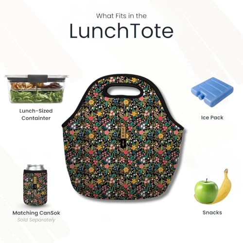 Sok It LunchTote Zippered Bag Insulated Neoprene Caddy (Butterfly Galaxy, Large 4.5 Quart Lunch Tote) - color: Butterfly Galaxy, size: Large 4.5 Quart Lunch Tote