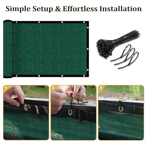 Shade&Beyond 3' X 10' Privacy Screen Fence 170 GSM Fencing Mesh Shade Net Cover for Wall Garden Yard Backyard Indoor Outdoor Home Decoration, Green - color: Dark Green, size: 0 3' X 1 0'
