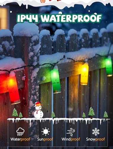 8.5Ft Multicolor Shotgun Shell String Lights Plug in, 10 LED Red Green Yellow Bullet Shape Lights, Connectable Hanging Bullets Lights for Patio Party Cinco de Mayo Mexican Fiesta Christmas Tree Decor - color: Red Green and Yellow Bullets