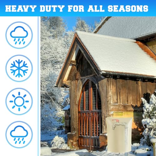 Glooglitter 20" L x 17" W Electric Heated Outdoor Faucet Cover for Winter Freeze Protection Heating Hose Bib Covers for Winter, Water Pipe Heater for Garden Faucet Insulated Spigot Protector (Beige) - color: Beige, size: 20"l X17"w