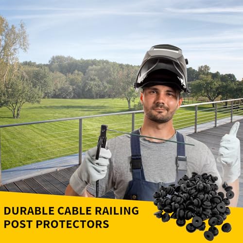 200Pack Rubber Cable Railing Grommets for 1/8" 5/32" 3/16" Cables for Wood/Metal Cable Railing Posts, 1/8" Level line Cable Railing Grommet,Cable Railing kit for Metal Posts…… - size: Horizontal