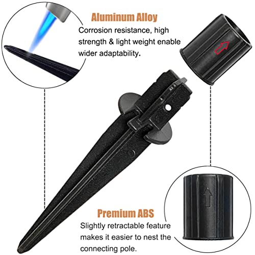 Metal Stakes Solar Lights Replacement Spike - Outdoor Ground Stake for Backyard Garden Lights Landscape Yard Pathway Patio Lamps 12 Pack - Fits 3/4" Poles (0.78" Actual), 5-3/8" Long - color: Metal-12 Pack