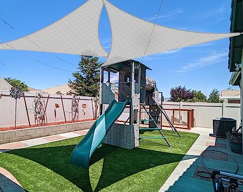 Coarbor 2' x 2' x 2' Sun Shade Sail Canopy Sunshade Outdoor Heavy Duty Triangle Fabric Cloth Screen for Patio Garden Yard Deck Pergola Canopy (Light Gray) - color: Light Gray, size: 2'x2'x2'