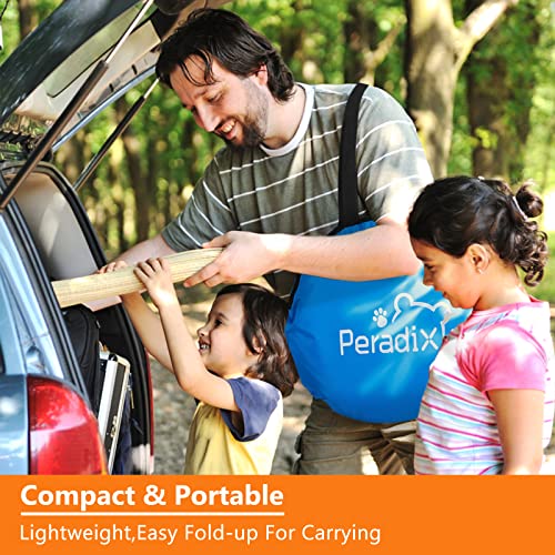 Peradix Paddling Pool for Kids & Pets Infant Ball Pit Tent, Baby Beach Tent, Toddler Wading Pool UV Sun Shelter Canopy with Mosquito Net, Portable Pop Up Tent Summer Beach Toys for Child - color: Blue-orange