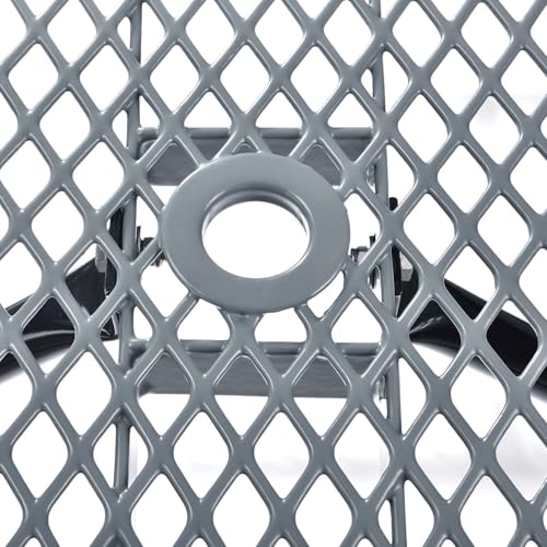Global Industrial 6’L Rectangular Picnic Table, Expanded Metal, Gray Thermoplastic Coating, Attached Benches, 1-1/2” Umbrella Pole Hole, Outdoor-Rated, 1000 lb Capacity, 72” x 30” Tabletop - color: Grey