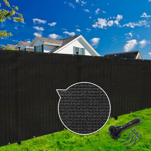 KANAGAWA 3ft x4ft Balcony Privacy Screen Fence, 90% Blockage Heavy Duty 175 GSM Fencing Mesh Net Cover for Outdoor Wall Garden Yard Backyard 40 Cable Zip Ties Included Black - color: Black, size: 3 x 4